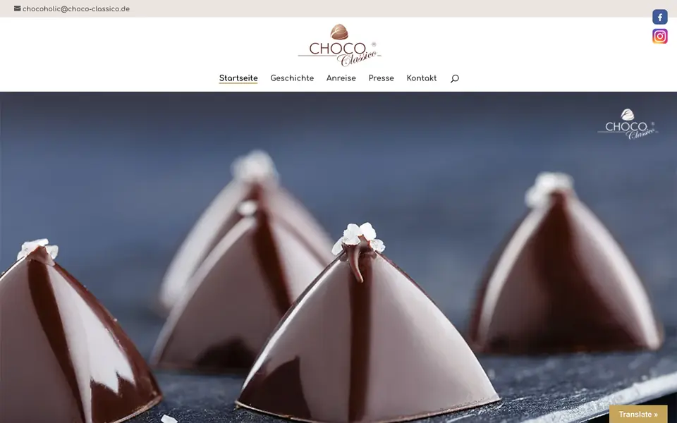 Choco Classico: Startseite am Computer
