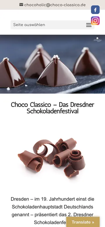 Choco Classico: Startseite auf dem Handy