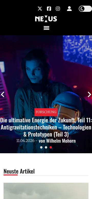 NEXUS Magazin: Startseite auf dem Handy