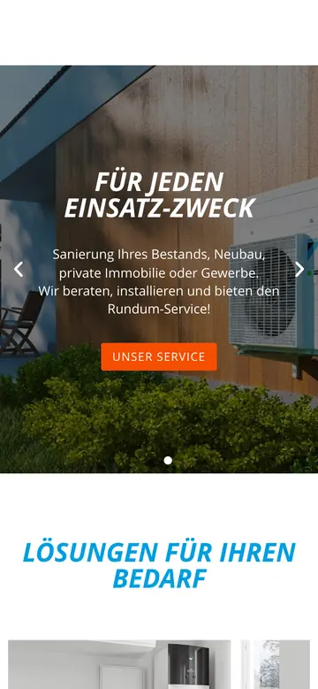 WärmeTEC: Startseite auf dem Handy